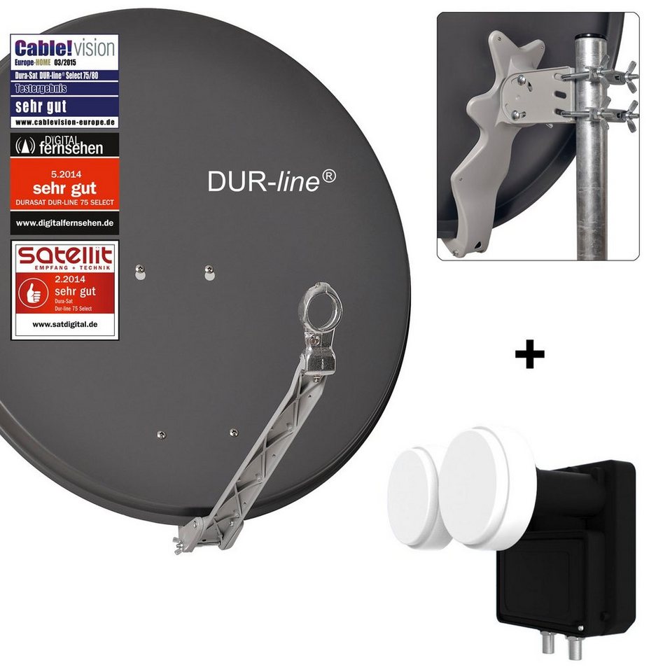 DUR-line DUR-line Select 75/80 A + 2S/2T - 2 Teilnehmer Set Sat-Spiegel DUR-line DUR-line Select 75/80 A + 2S/2T - 2 Teilnehmer Set Sat-Spiegel von DUR-line