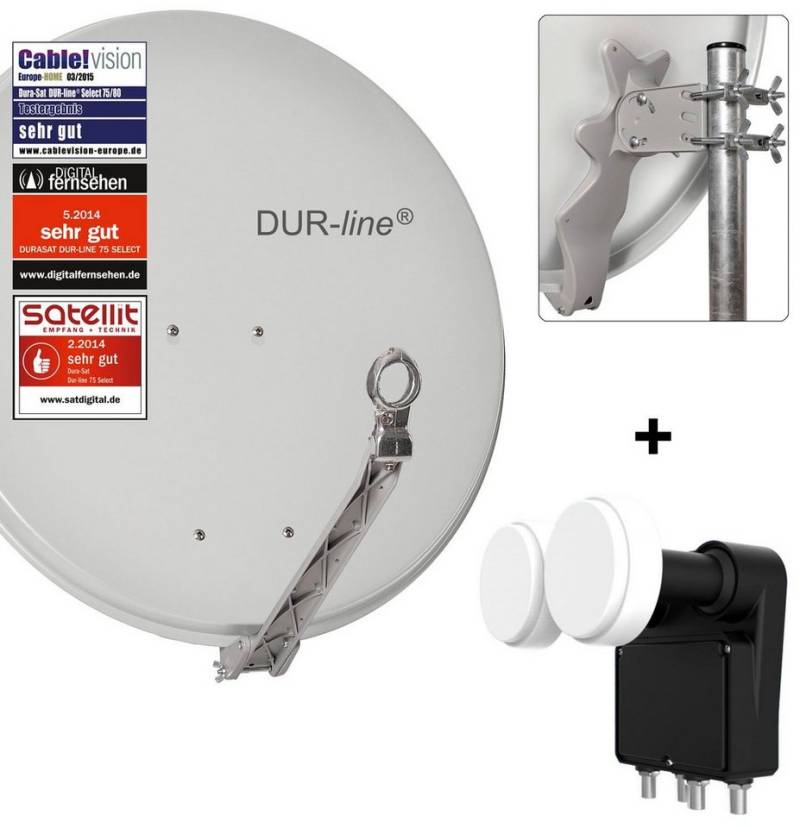 DUR-line DUR-line Select 75/80 G + 2S/4T - 4 Teilnehmer Set Sat-Spiegel von DUR-line