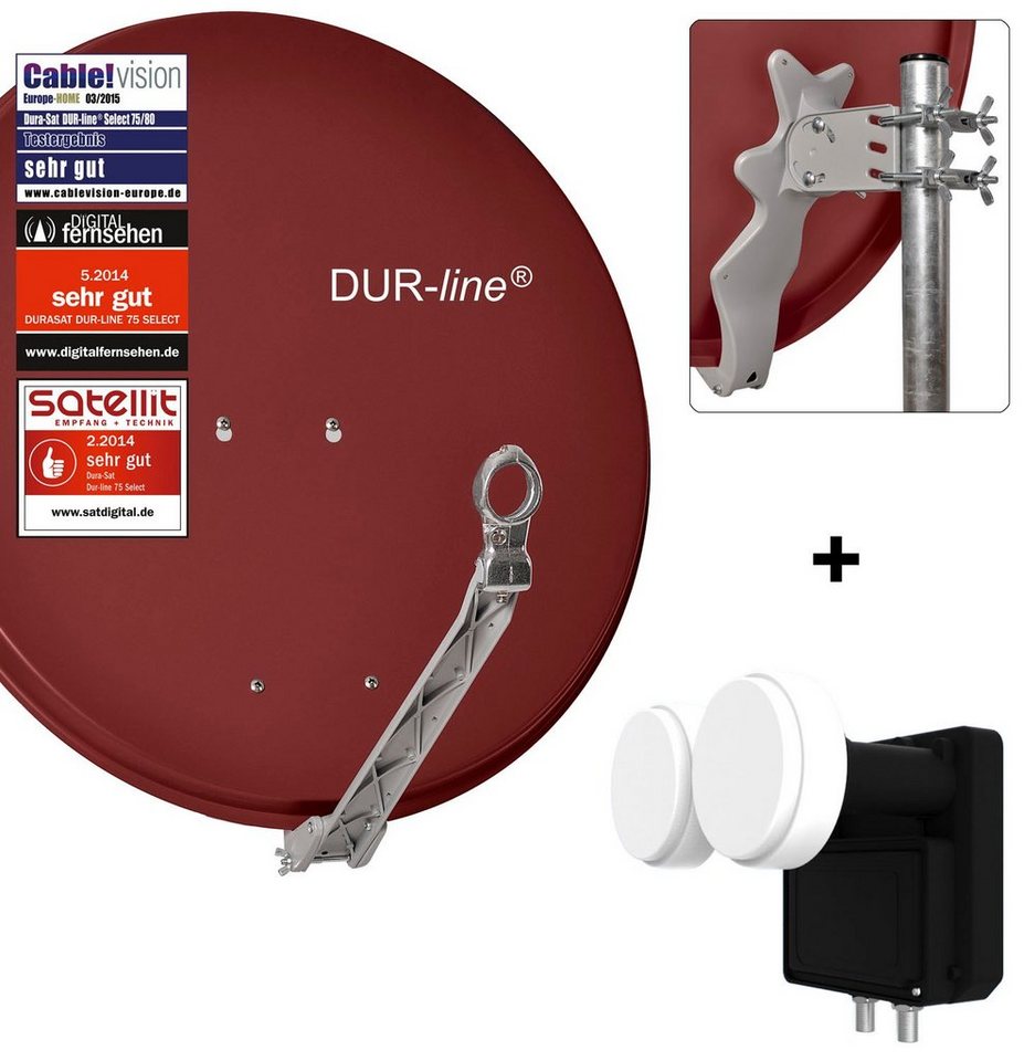 DUR-line DUR-line Select 75/80 R + 2S/2T - 2 Teilnehmer Set Sat-Spiegel DUR-line DUR-line Select 75/80 R + 2S/2T - 2 Teilnehmer Set Sat-Spiegel von DUR-line