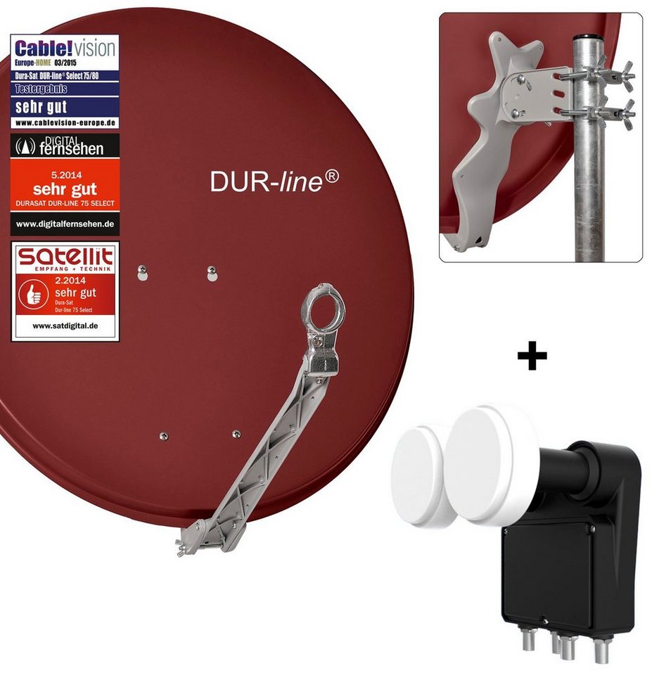 DUR-line DUR-line Select 75/80 R + 2S/4T - 4 Teilnehmer Set Sat-Spiegel DUR-line DUR-line Select 75/80 R + 2S/4T - 4 Teilnehmer Set Sat-Spiegel von DUR-line