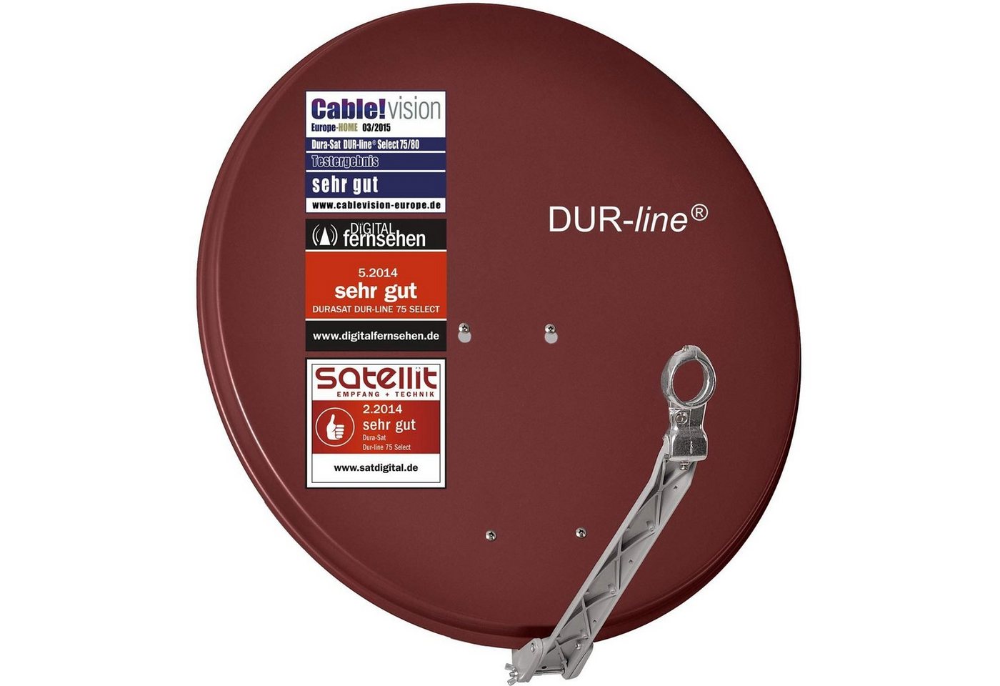 DUR-line DUR-line Select 75/80cm Rot Satelliten-Schüssel - 3 x Test + Sehr gut Sat-Spiegel DUR-line DUR-line Select 75/80cm Rot Satelliten-Schüssel - 3 x Test + Sehr gut Sat-Spiegel von DUR-line