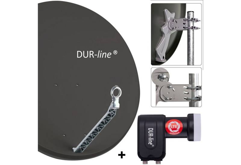 DUR-line DUR-line Select 85/90 A + +Ultra Twin LNB - 2 Teilnehmer Set Sat-Spiegel von DUR-line