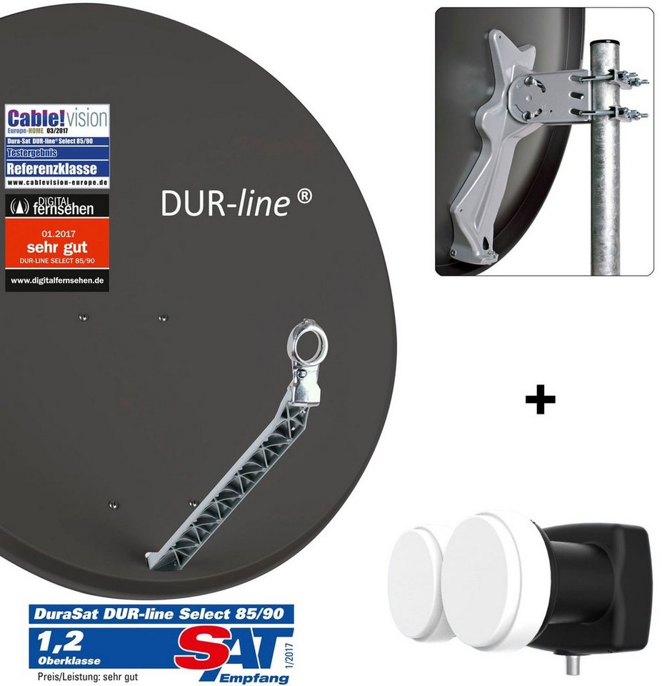 DUR-line DUR-line Select 85/90 A + 2S/1T - 1 Teilnehmer Set Sat-Spiegel DUR-line DUR-line Select 85/90 A + 2S/1T - 1 Teilnehmer Set Sat-Spiegel von DUR-line