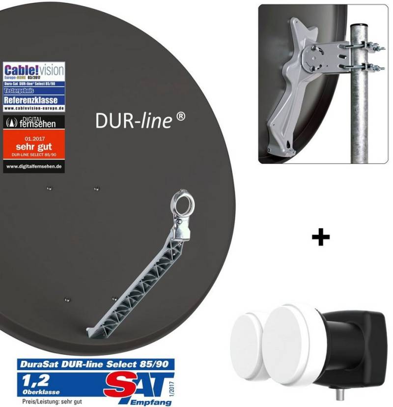 DUR-line DUR-line Select 85/90 A + 2S/1T - 1 Teilnehmer Set Sat-Spiegel von DUR-line