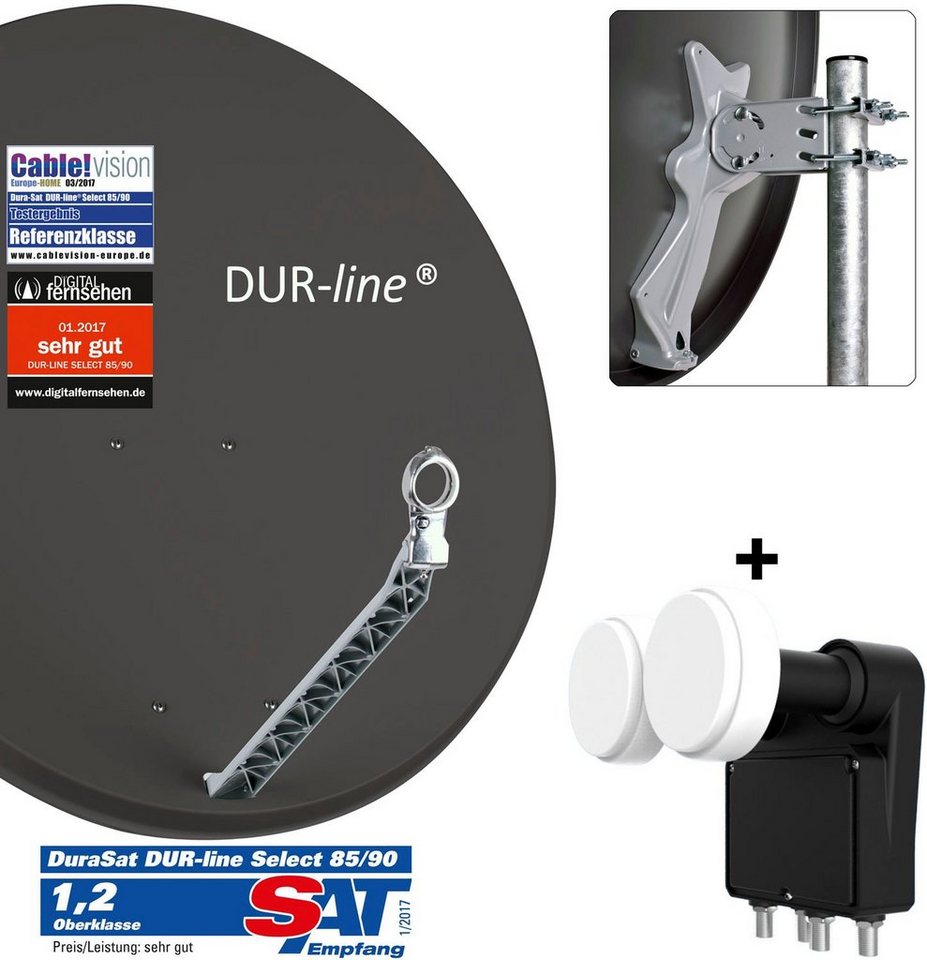 DUR-line DUR-line Select 85/90 A + 2S/4T - 4 Teilnehmer Set Sat-Spiegel DUR-line DUR-line Select 85/90 A + 2S/4T - 4 Teilnehmer Set Sat-Spiegel von DUR-line
