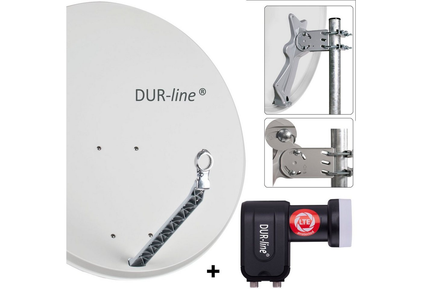 DUR-line DUR-line Select 85/90 G + +Ultra Twin LNB - 2 Teilnehmer Set Sat-Spiegel von DUR-line
