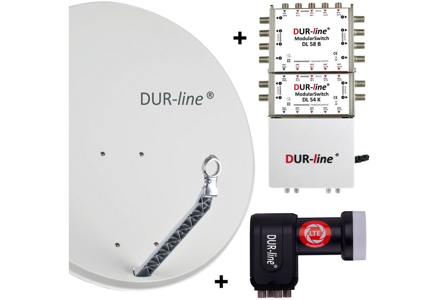DUR-line DUR-line Select 85/90 G + 1S/8+4T - 12 Teilnehmer Set Sat-Spiegel von DUR-line