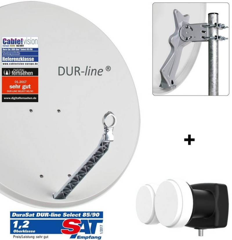 DUR-line DUR-line Select 85/90 G + 2S/1T - 1 Teilnehmer Set Sat-Spiegel von DUR-line