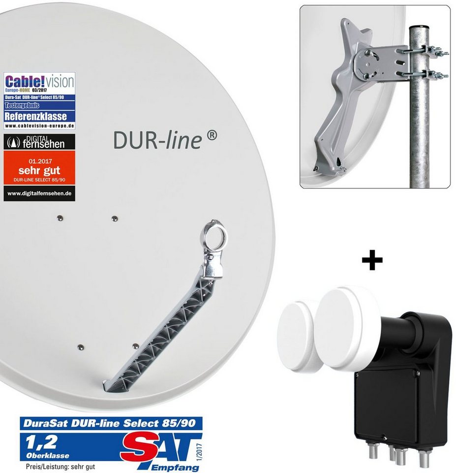 DUR-line DUR-line Select 85/90 G + 2S/4T - 4 Teilnehmer Set Sat-Spiegel DUR-line DUR-line Select 85/90 G + 2S/4T - 4 Teilnehmer Set Sat-Spiegel von DUR-line