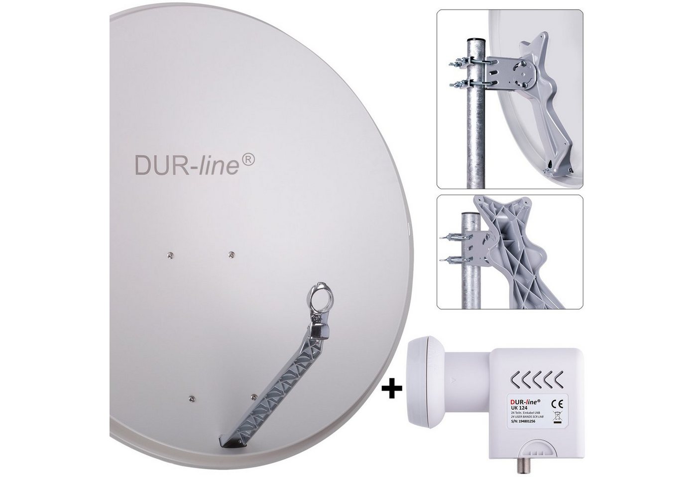 DUR-line DUR-line Select 85/90 G + UK 124 LNB - Einkabel Set Sat-Spiegel DUR-line DUR-line Select 85/90 G + UK 124 LNB - Einkabel Set Sat-Spiegel von DUR-line