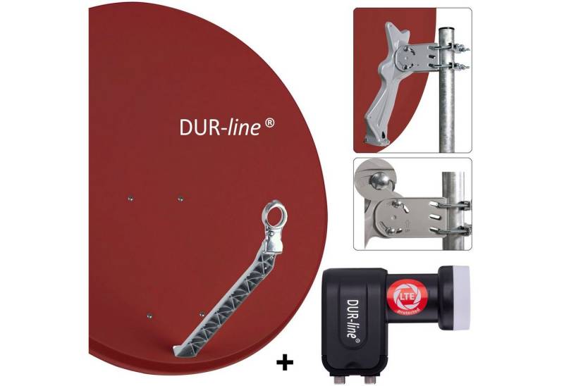 DUR-line DUR-line Select 85/90 R + +Ultra Twin LNB - 2 Teilnehmer Set Sat-Spiegel von DUR-line