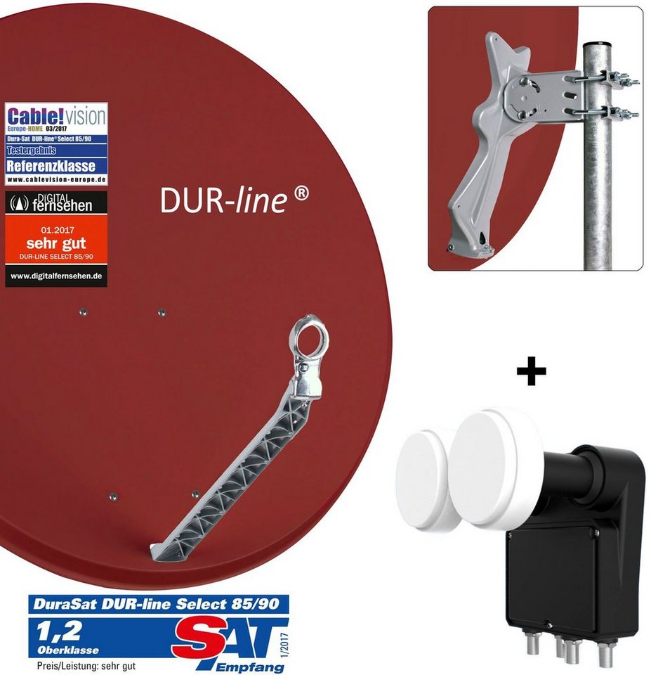 DUR-line DUR-line Select 85/90 R + 2S/4T - 4 Teilnehmer Set Sat-Spiegel DUR-line DUR-line Select 85/90 R + 2S/4T - 4 Teilnehmer Set Sat-Spiegel von DUR-line