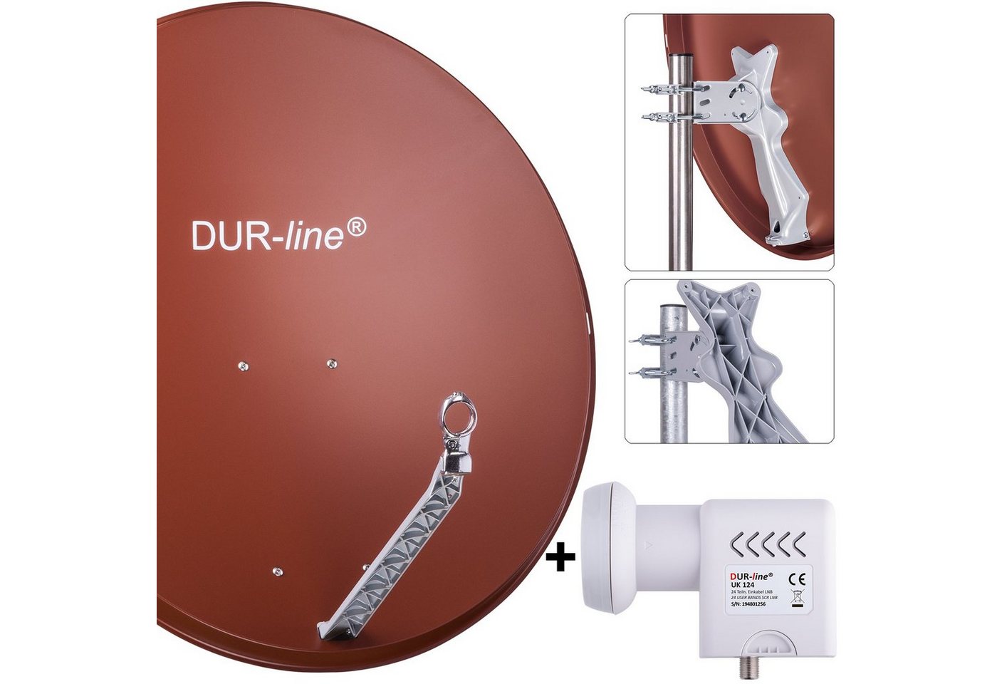 DUR-line DUR-line Select 85/90 R + UK 124 LNB - Einkabel Set Sat-Spiegel von DUR-line
