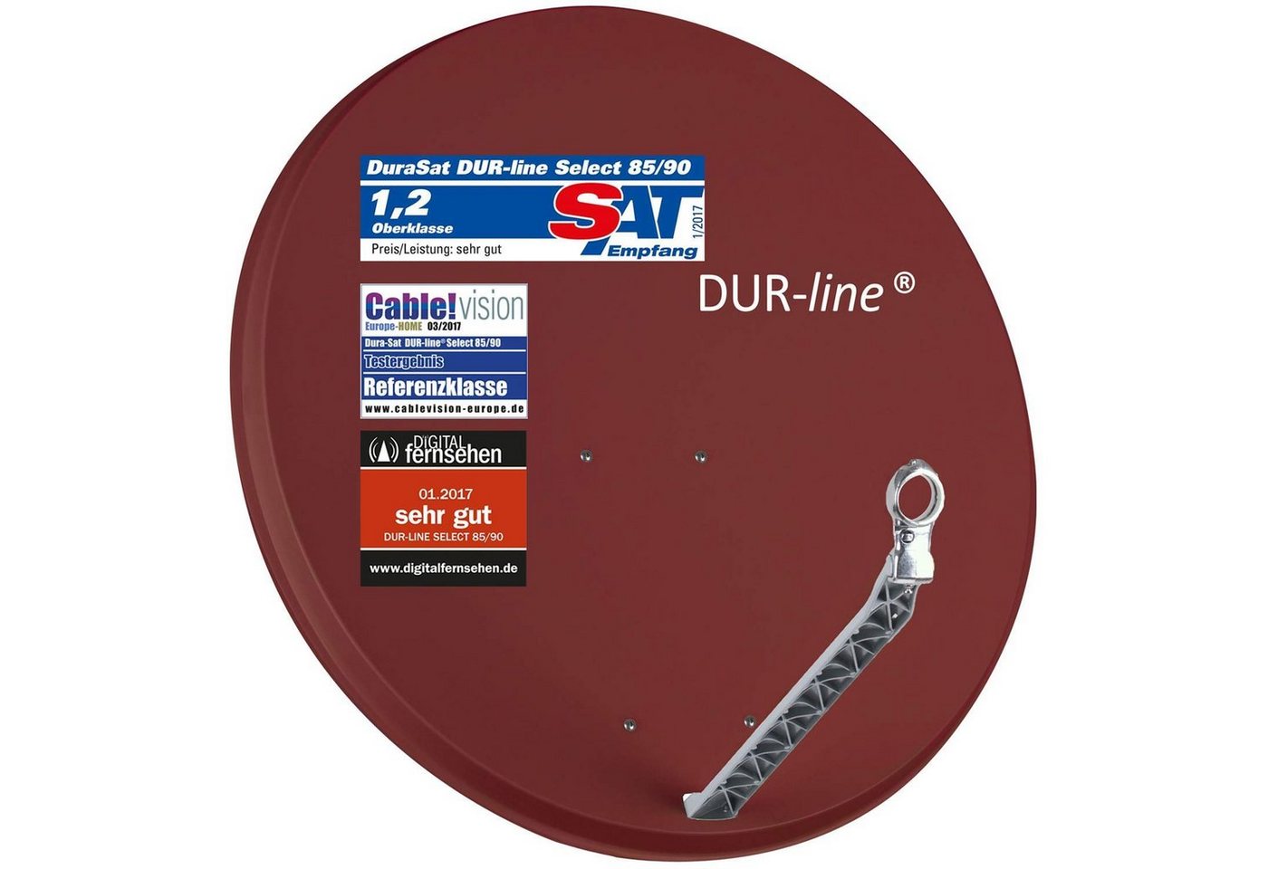 DUR-line DUR-line Select 85/90cm Rot Satelliten-Schüssel - 3 x Test + Sehr gut Sat-Spiegel von DUR-line