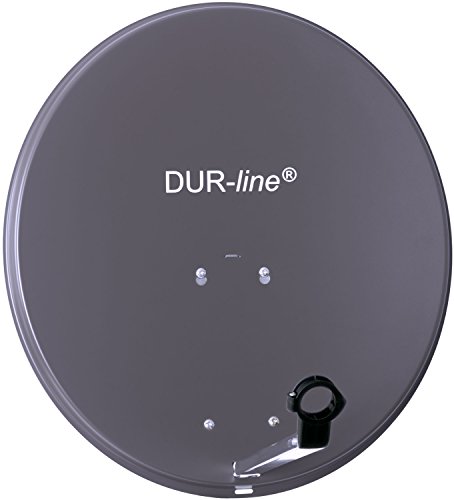 DUR-line MDA 60cm Anthrazit - Aluminium Satellitenschüssel mit LNB Feedhalterung - Sat Antenne Spiegel Anlage [Digital, Camping, Astra 19,2°, DVB-S/S2, Full HD, 4K, 3D] von DUR-line
