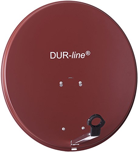 DUR-line MDA 60cm Rot - Aluminium Satellitenschüssel mit LNB Feedhalterung - Sat Antenne Spiegel Anlage [Digital, Camping, Astra 19,2°, DVB-S/S2, Full HD, 4K, 3D] von DUR-line