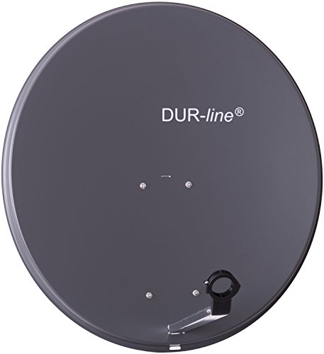 DUR-line MDA 80cm Anthrazit - Aluminium Satellitenschüssel mit LNB Feedhalterung - Sat Antenne Spiegel Anlage [Digital, Camping, Astra 19,2°, DVB-S/S2, Full HD, 4K, 3D] von DUR-line