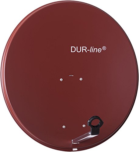 DUR-line MDA 80cm Rot - Aluminium Satellitenschüssel mit LNB Feedhalterung - Sat Antenne Spiegel Anlage [Digital, Camping, Astra 19,2°, DVB-S/S2, Full HD, 4K, 3D] von DUR-line