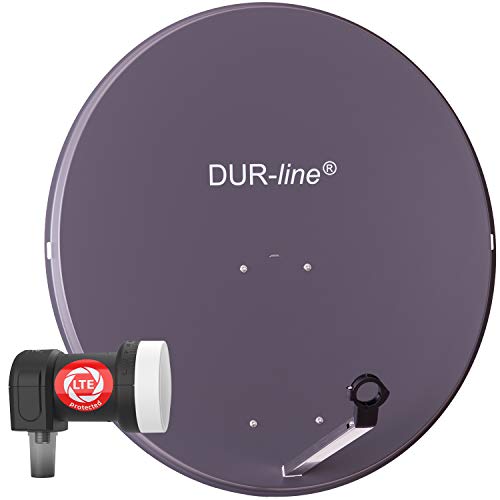 DUR-line MDA 90 Anthrazit - Digiatale 1 Teilnehmer Satellitenschüssel Komplett-Anlage mit +Ultra Single - LNB [Camping, Astra 19,2°, DVB-S/S2, Full HD, 4K, 3D] von DUR-line