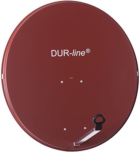 DUR-line MDA 90cm Rot - Aluminium Satellitenschüssel mit LNB Feedhalterung - Sat Antenne Spiegel Anlage [Digital, Camping, Astra 19,2°, DVB-S/S2, Full HD, 4K, 3D] von DUR-line