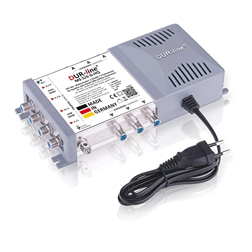 DUR-line MS 5/6 G-HQ - Multischalter - Made in Germany - SAT Multischalter für 6 Teilnehmer/TV - stromspar Netzteil - Multiswitch, Matrix [Digital, HDTV, FullHD, 4K, 8K, UHD] von DUR-line