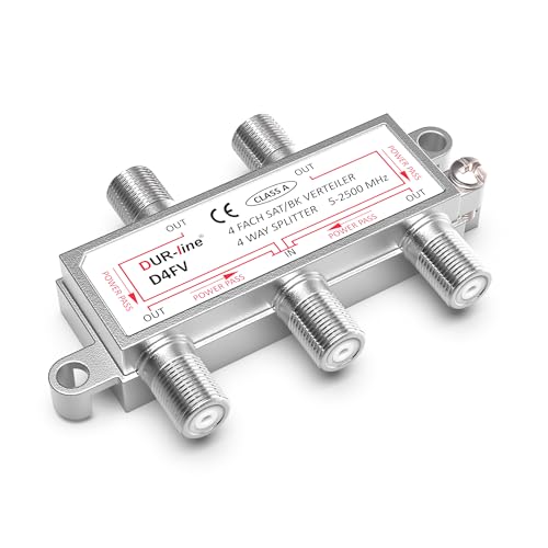 DUR-line SAT & BK-Verteiler - 4-Fach Splitter - voll geschirmt - Unicable & HD tauglich - für Sat-Anlagen DVB-S2 - BK, UKW, DC-Durchlass, TV Antennen DUR-line SAT & BK-Verteiler - 4-Fach Splitter - voll geschirmt - Unicable & HD tauglich - für Sat-Anlagen DVB-S2 - BK, UKW, DC-Durchlass, TV Antennen von DUR-line