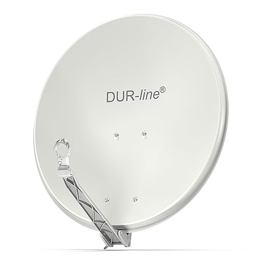 DUR-line Select 60cm x 65cm Alu Satelliten-Schüssel Hellgrau - [ Test SEHR GUT *] Aluminium Sat-Spiegel von DUR-line