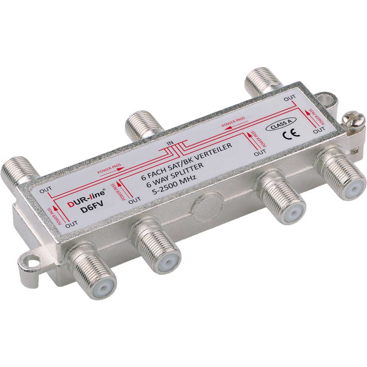 Sat BK 6 Fach Verteiler / Splitter 5-2500MHz Digital 100dB Sat DVB-T2 & Kabel Sat BK 6 Fach Verteiler / Splitter 5-2500MHz Digital 100dB Sat DVB-T2 & Kabel von DUR-line
