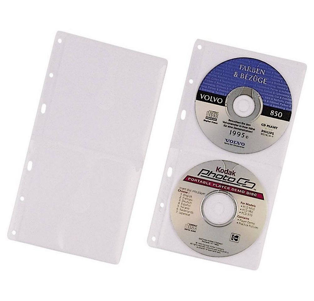 DURABLE CD-Hülle CD/DVD-Hüllen für Ringbücher 5er-Set von DURABLE