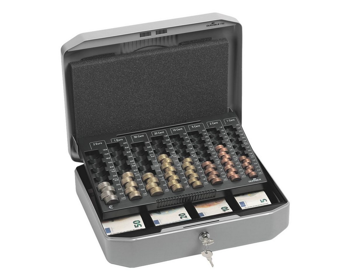 DURABLE Geldkassette Euroboxx, mit entnehmbarem Banknotenfach und separatem Zählbrett DURABLE Geldkassette Euroboxx, mit entnehmbarem Banknotenfach und separatem Zählbrett von DURABLE