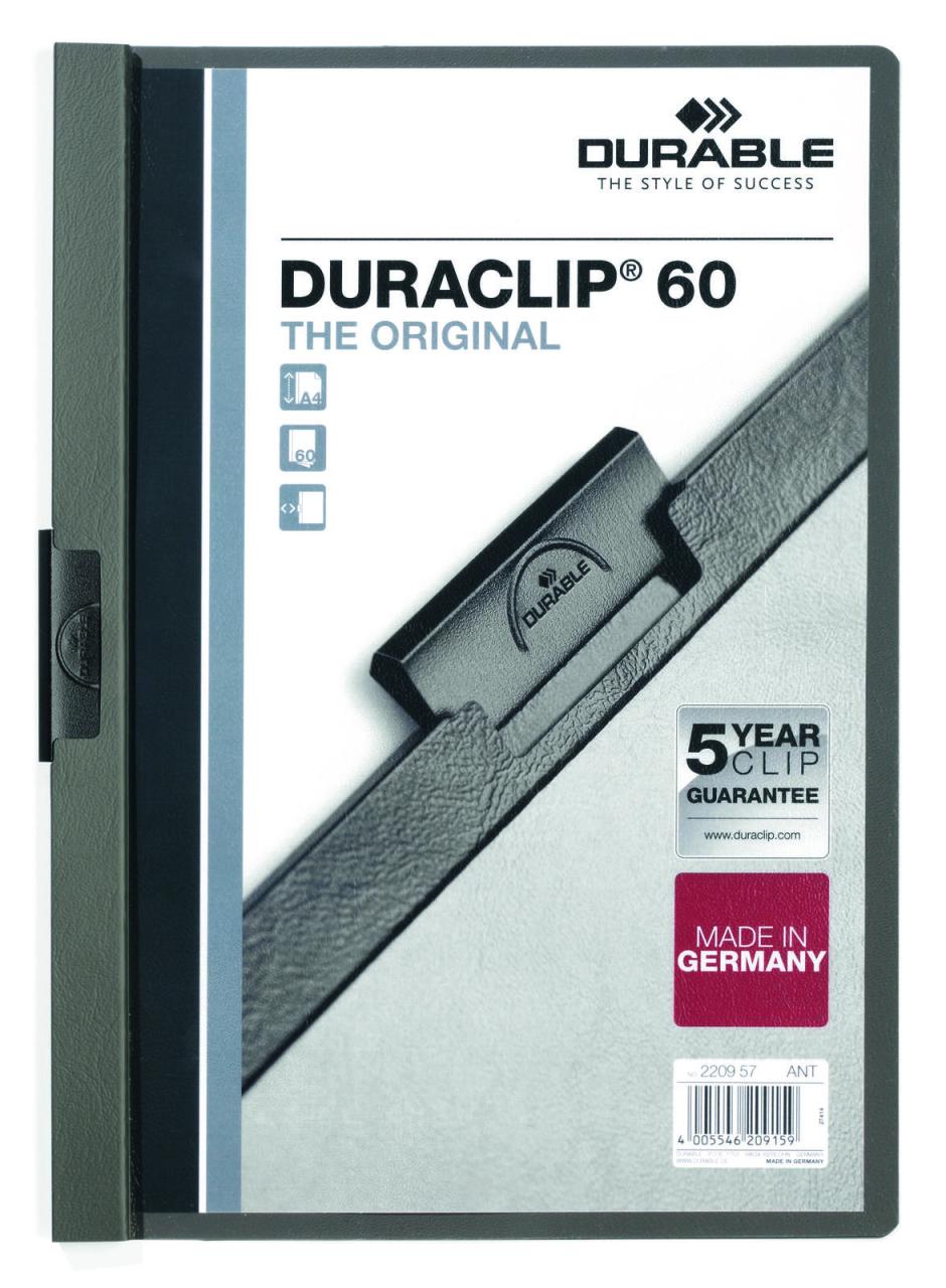 DURABLE Klemmhefter Duraclip DIN A4 anthrazit von DURABLE