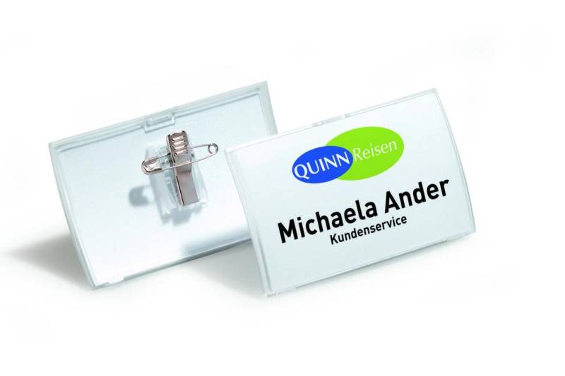 DURABLE Click Fold Namensschilder transparent 9 cm x 5.4 cm von DURABLE