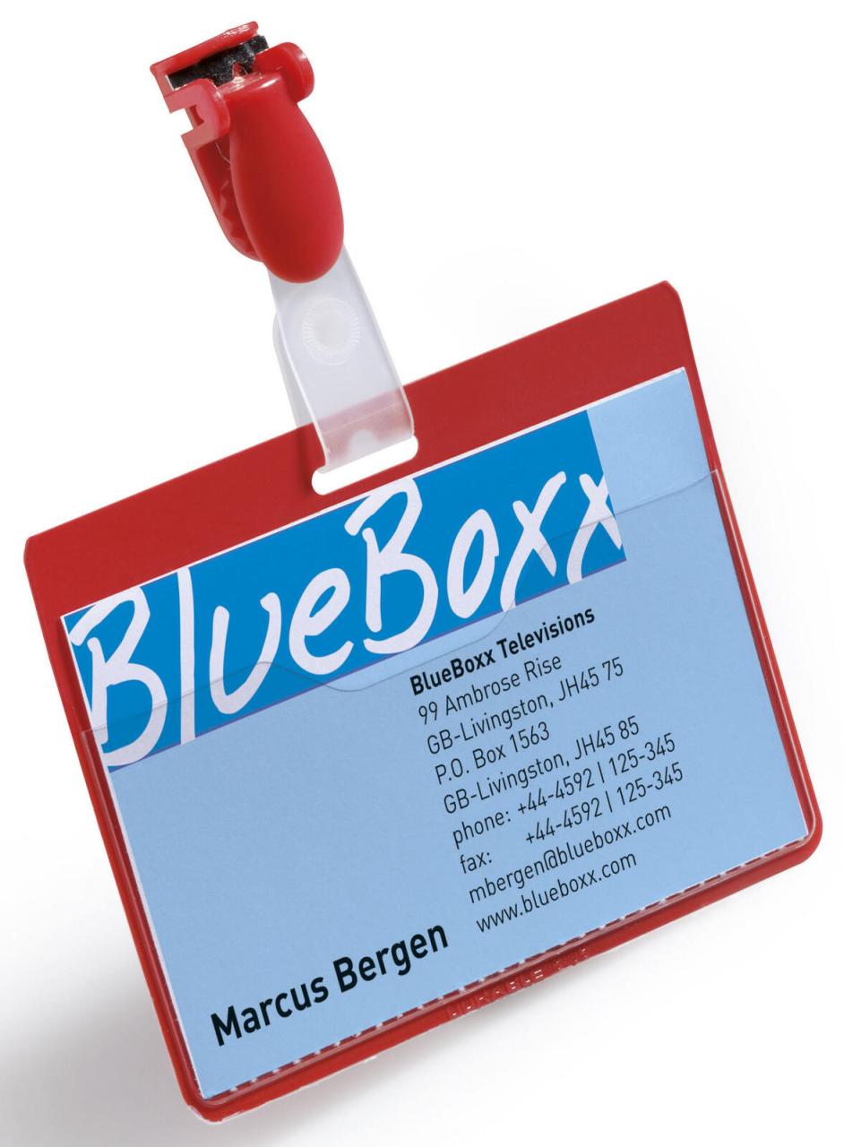 DURABLE Namensschilder rot 9 cm x 6 cm von DURABLE