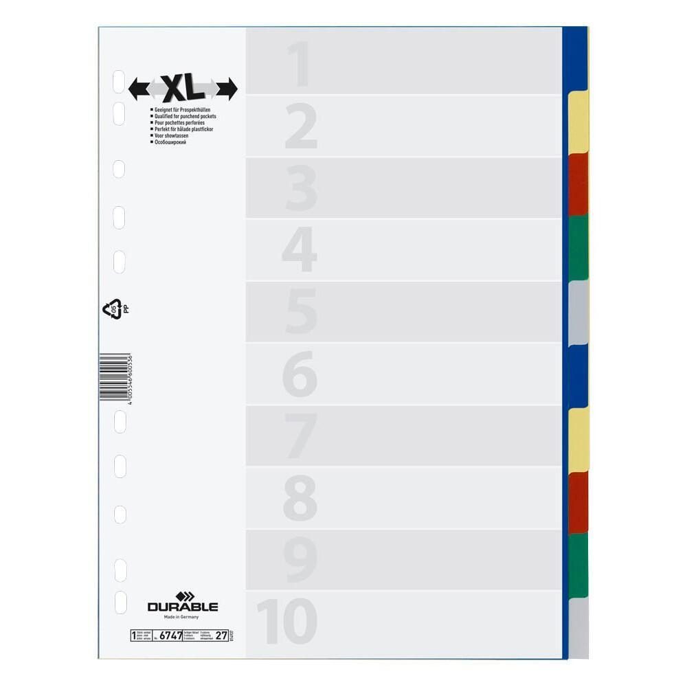 DURABLE Ordnerregister Vollformat, Überbreite blanko 10-teilig - 1 Satz DURABLE Ordnerregister Vollformat, Überbreite blanko 10-teilig - 1 Satz von DURABLE