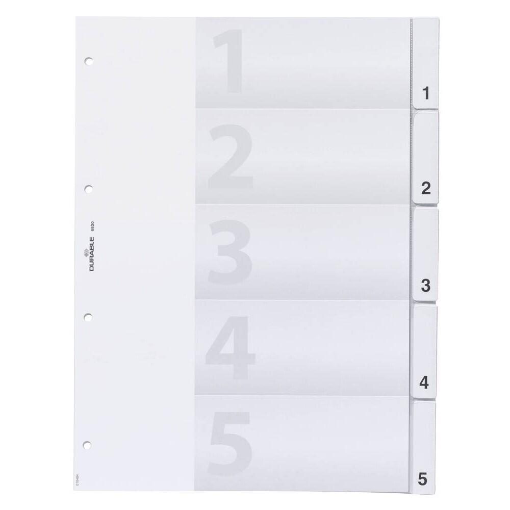 DURABLE Ordnerregister Vollformat 1-5 transparent - 1 Satz DURABLE Ordnerregister Vollformat 1-5 transparent - 1 Satz von DURABLE