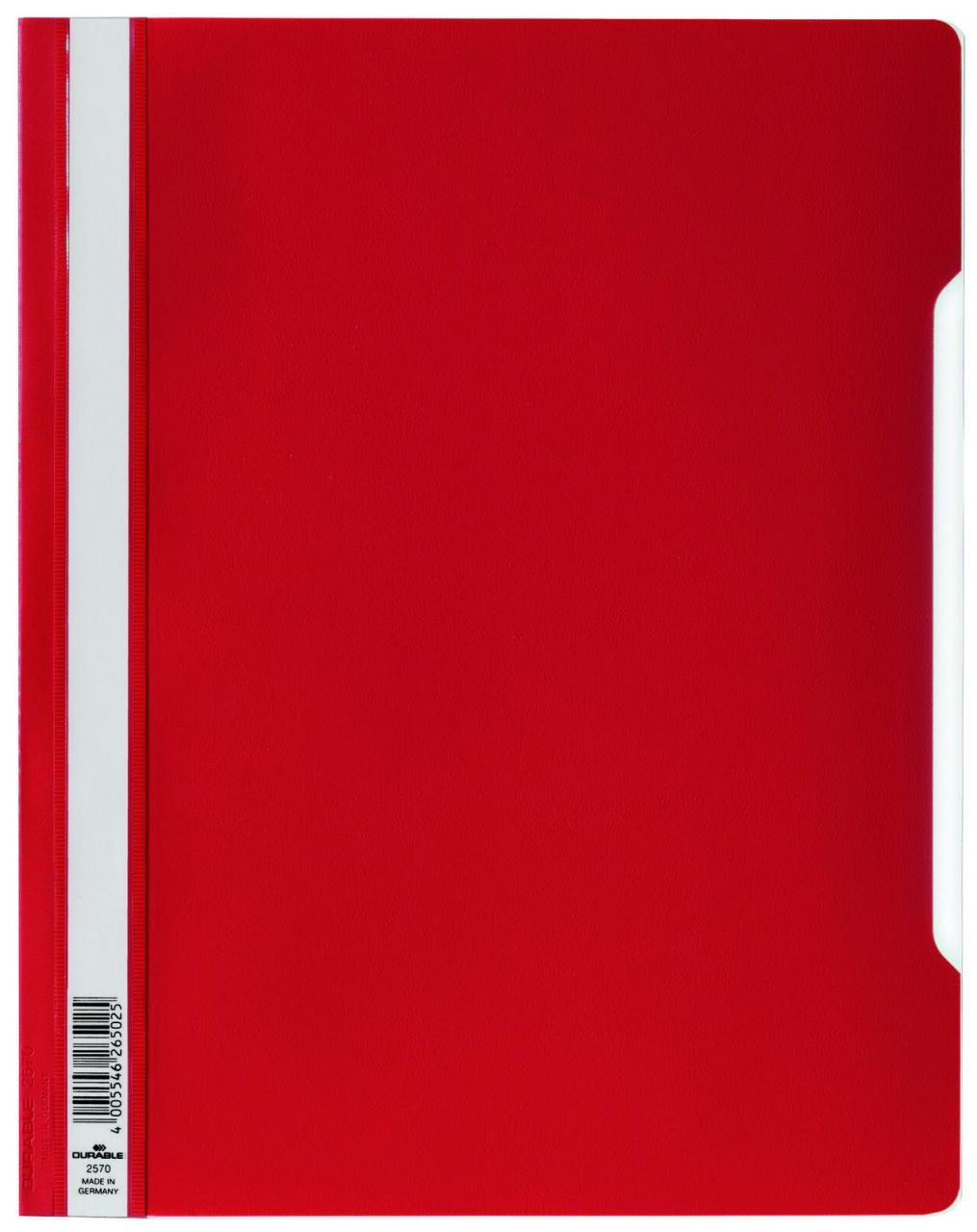 DURABLE Schnellhefter DIN A4 überbreit PVC-Hartfolie rot von DURABLE