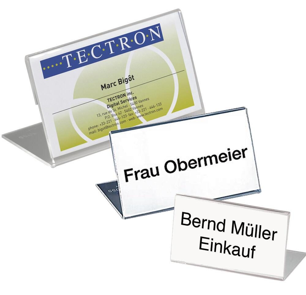 DURABLE Tischnamensschilder transparent 10 cm x 5.2 cm DURABLE Tischnamensschilder transparent 10 cm x 5.2 cm von DURABLE