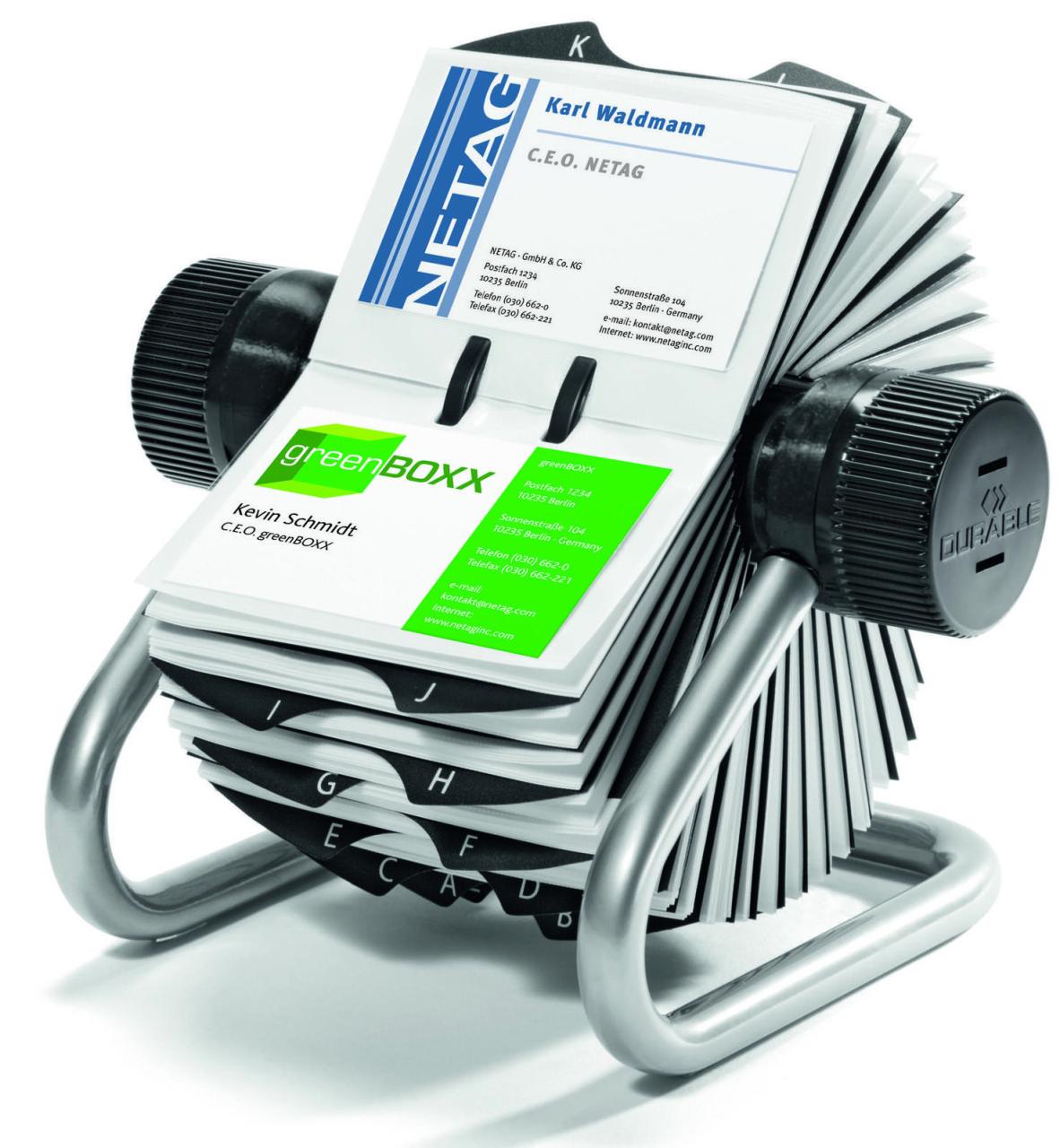 DURABLE Visitenkarten-Rollkartei silbergrau, für Visitenkarten bis Größe 95 x... DURABLE Visitenkarten-Rollkartei silbergrau, für Visitenkarten bis Größe 95 x... von DURABLE