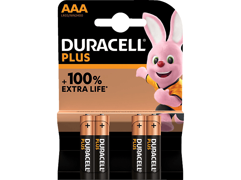 DURACELL 141117 AAA Batterie, Alkaline, 1.5V Volt 4 Stück von DURACELL