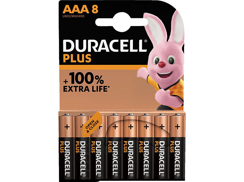 DURACELL 141179 AAA Batterie, Alkaline, 1.5V Volt 8 Stück von DURACELL
