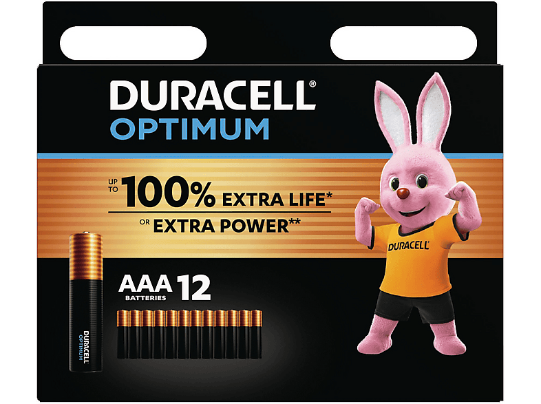 DURACELL OPTIMUM AAA (Alkaline) Batterie 12 Stück von DURACELL