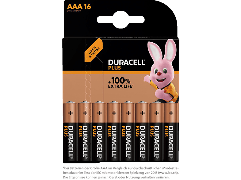 DURACELL PLUS AAA (Alkaline) Batterie 16 Stück von DURACELL