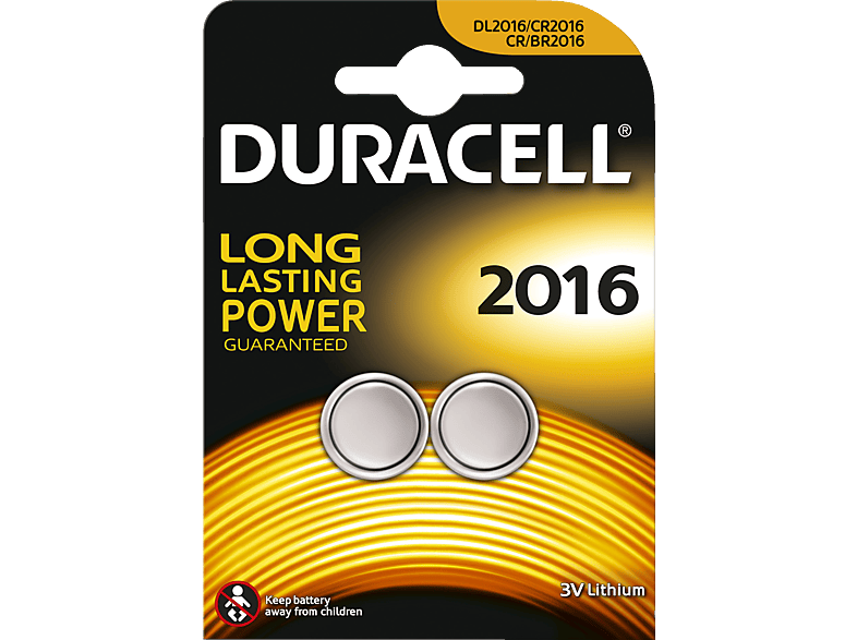 DURACELL Specialty 2016 Knopfzelle, Lithium, 3 Volt 2 Stück von DURACELL