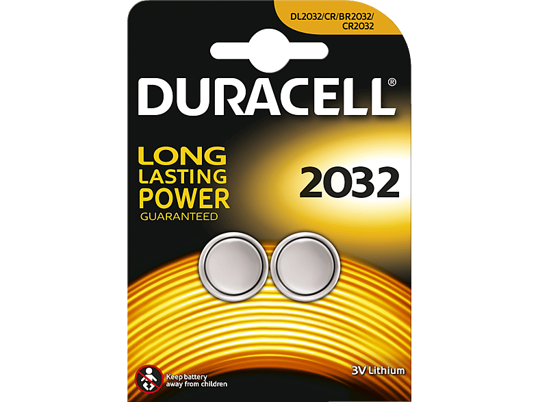 DURACELL Specialty 2032 Knopfzelle, Lithium, 3 Volt 2 Stück von DURACELL