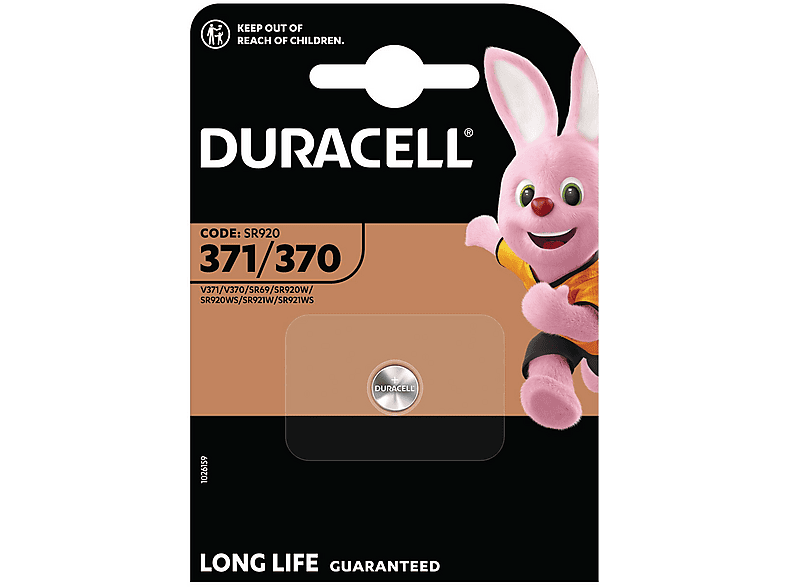 DURACELL Specialty 371/370 Batterie, Silber-Oxid, 1.5 Volt 1 Stück von DURACELL