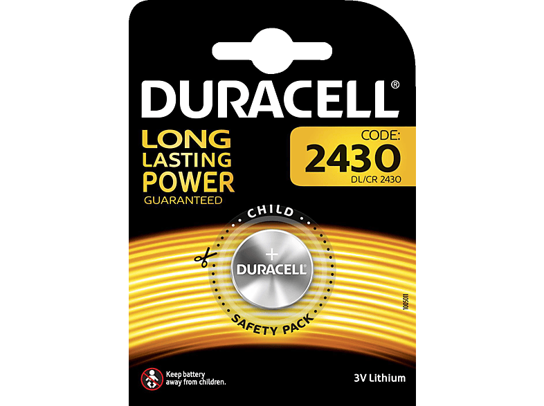 DURACELL Specialty CR2430 Batterie, Lithium, 3 Volt 1 Stück von DURACELL