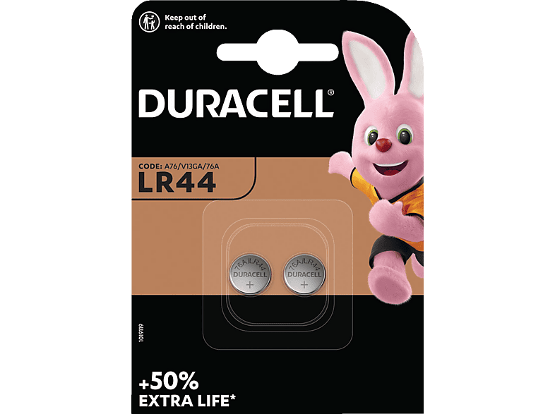 DURACELL Specialty LR44 Batterie, Alkaline, 1.5 Volt 2 Stück von DURACELL