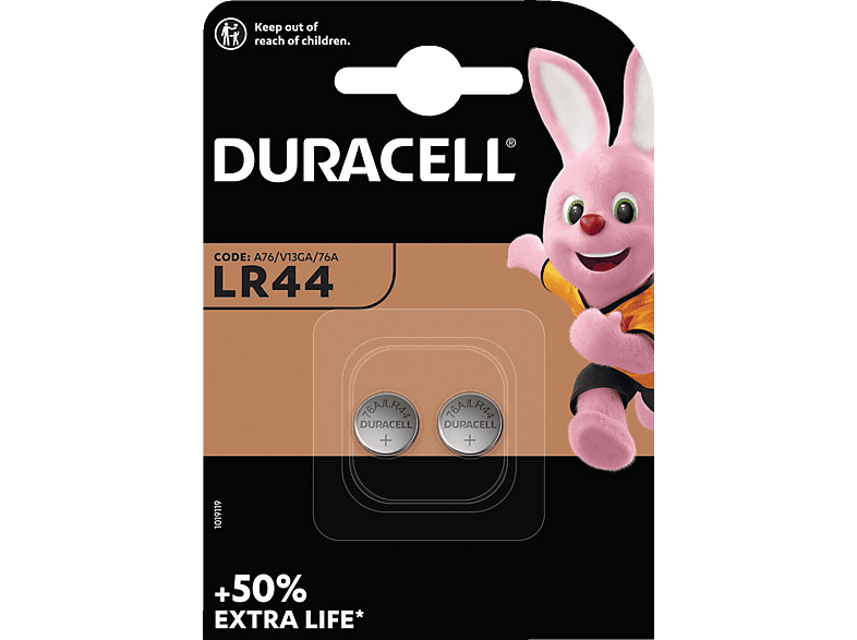 DURACELL Specialty LR44 Batterie, Alkaline, 1.5 Volt 2 Stück DURACELL Specialty LR44 Batterie, Alkaline, 1.5 Volt 2 Stück von DURACELL