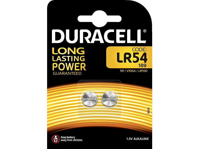 DURACELL Specialty LR54 Batterie, Alkaline, 1.5 Volt 2 Stück von DURACELL