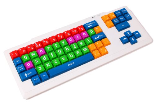 DURAGADGET PC-Tastatur PS2/USB, für Kinder, besonders behinderte Menschen mit Sehbehinderungen, ideal zum Unterrichten und Lernen zu Hause (Maße: 470 x 180 x 15 mm) von DURAGADGET